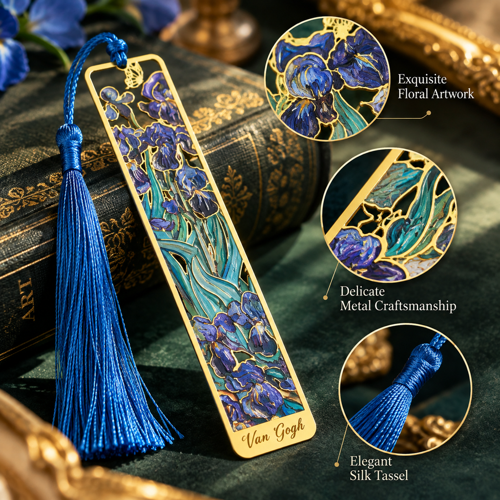 Retro Floral Metal Bookmarks