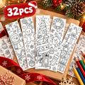 32PCS Color Your Own Christmas Bookmarks