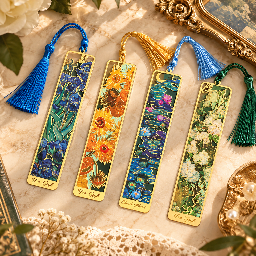 Retro Floral Metal Bookmarks