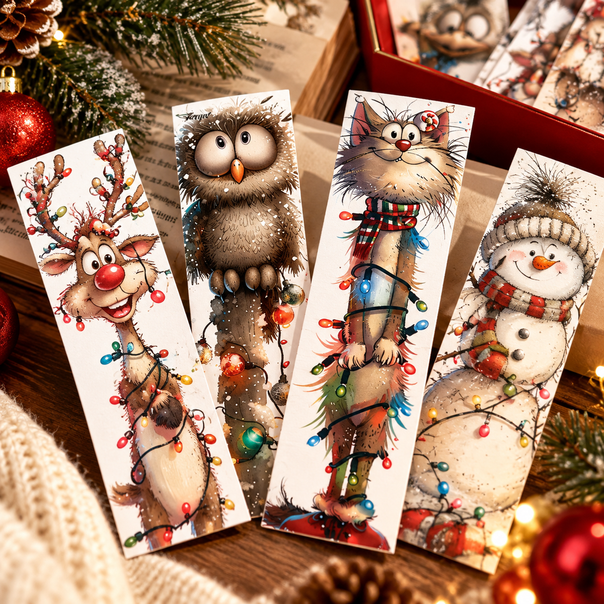 32PCS Christmas Animal Bookmarks