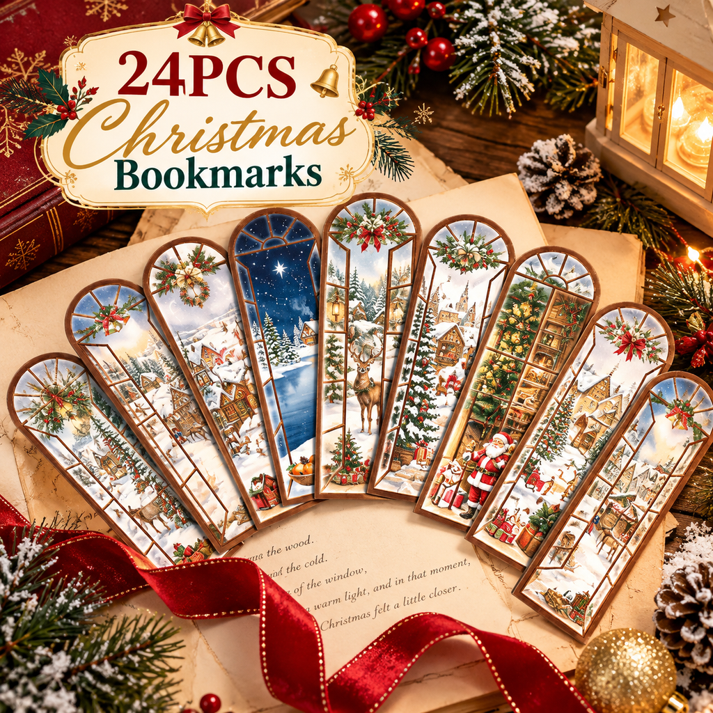 24PCS Christmas Window Bookmarks