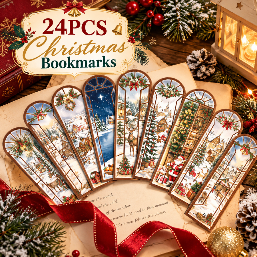 24PCS Christmas Window Bookmarks