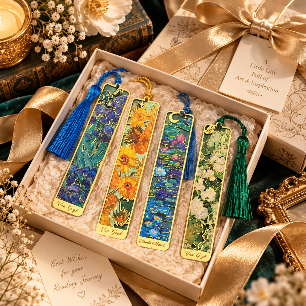 Retro Floral Metal Bookmarks